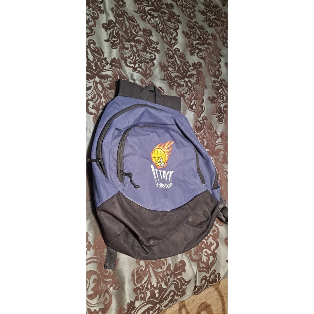 Blue & Black‎ Volleyball Backpack With Attack Embroidered